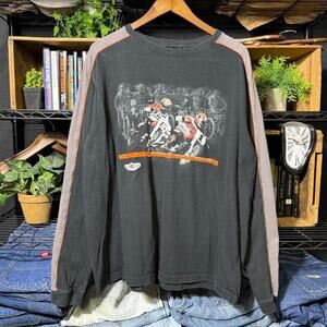Vintage Y2K Harley Davidson Striped Long Sleeve Biker Tee Shirt Mens XL